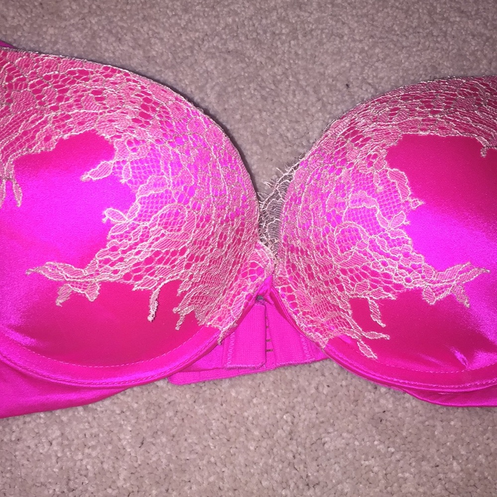Hot Pink Lace Very Sexy Push Up Bra 32B